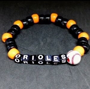 COPY - Mlb Black and Orange Baltimore Orioles Baseball Bracelet